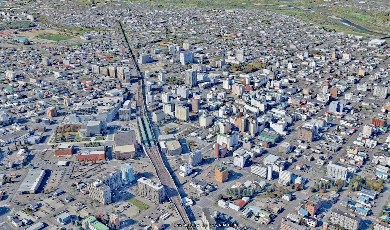 Google Earth 北海道帯広市 3D