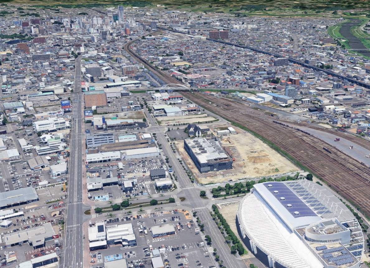 【グーグルアース】福島県郡山市 3Dイメージ更新後 郡山南拠点