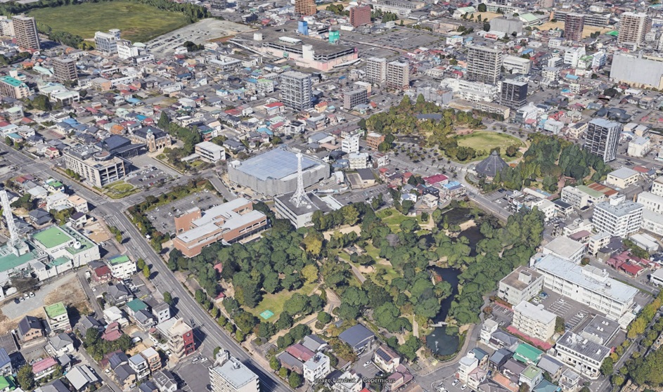 【グーグルアース】福島県郡山市 麓山地区3Dイメージ更新前