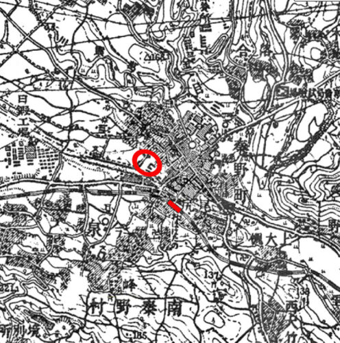 「今昔写真on the web」より昭和20年の秦野の地図