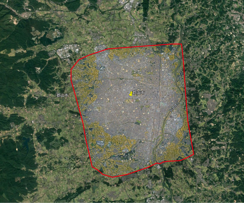 グーグルアース旧3Dエリア 福島県郡山市