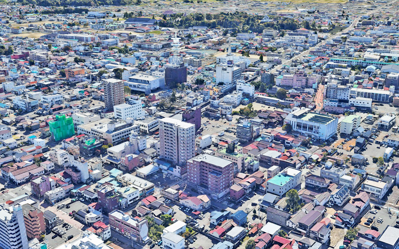 Google Earth 福島県会津若松市 3D表示