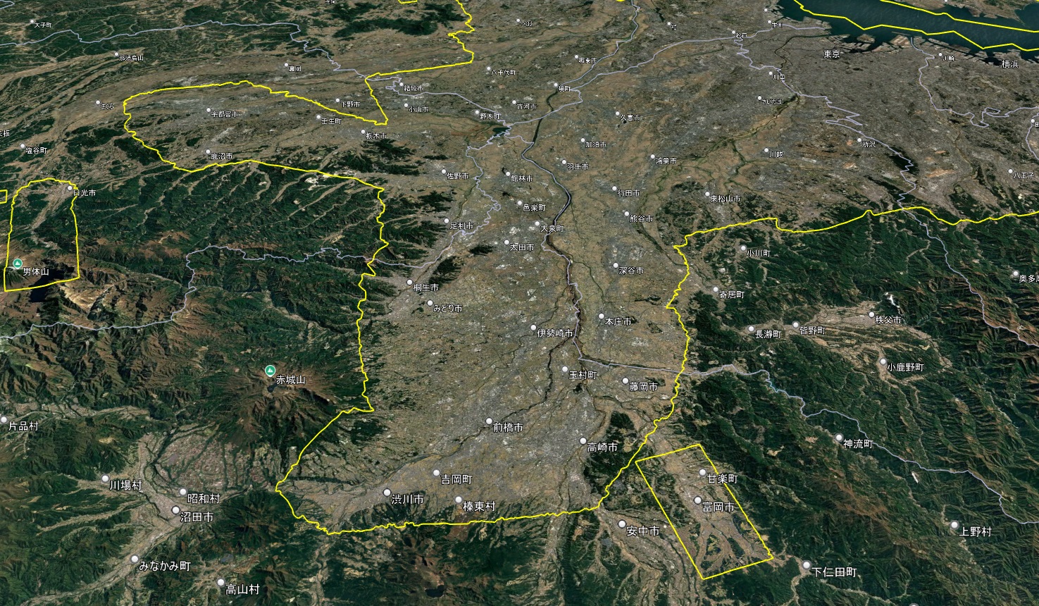 Google Earth 首都圏 3D表示エリア