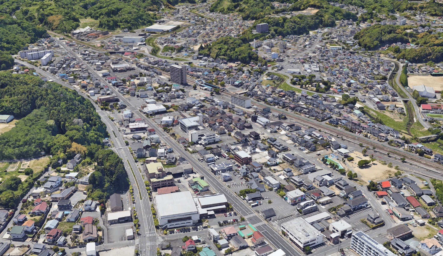 Google Earth 福島県いわき市内郷地区 3D表示