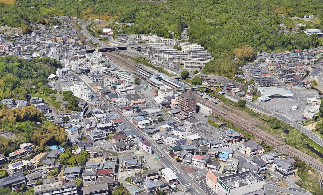 Google Earth 福島県いわき市湯本地区 3D表示