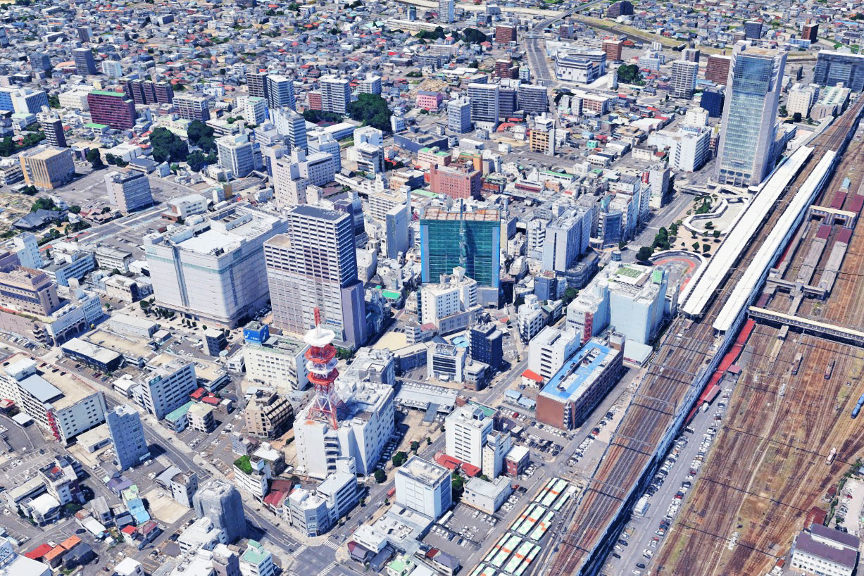 Google Earth 福島県郡山市 3D表示