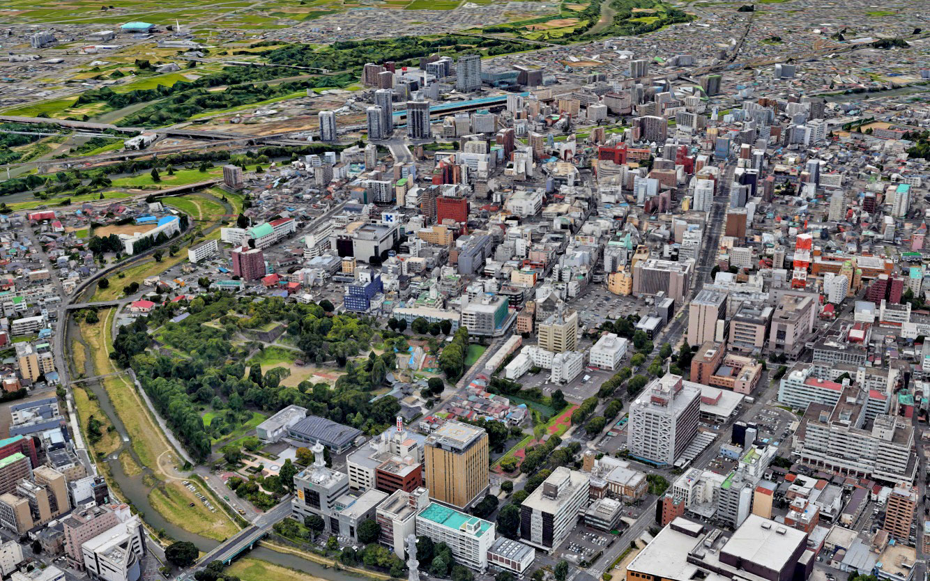 Google Earth 岩手県 盛岡市 3D