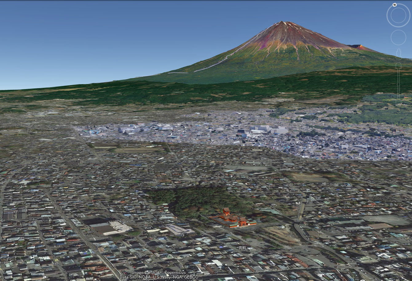 Google Earth 静岡県 富士宮市過去画像 個別マッピング表示