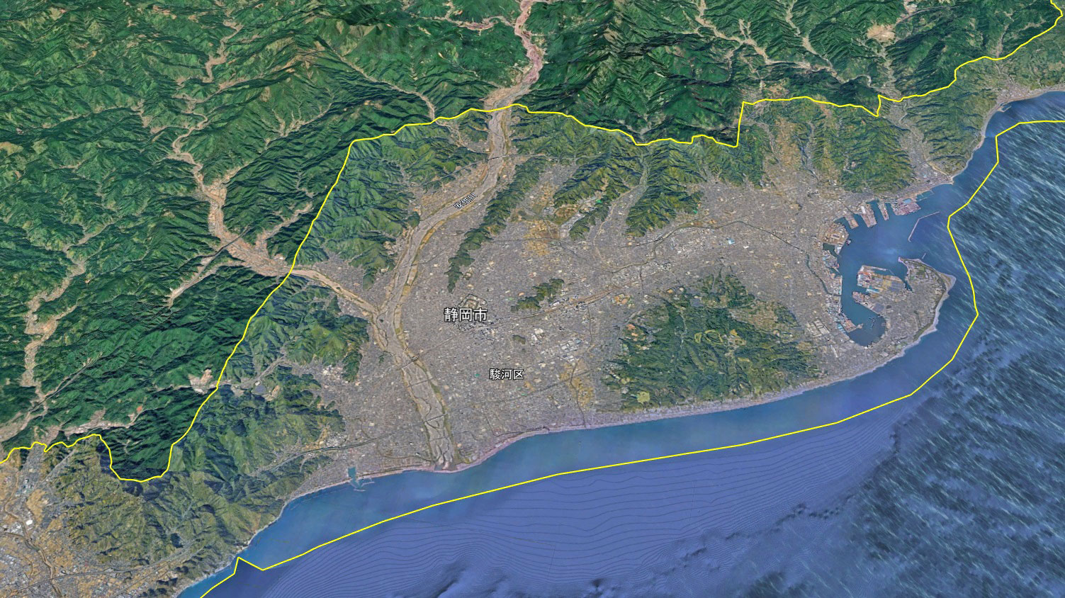 Google Earth 静岡県 静岡清水 周辺 3D表示エリア