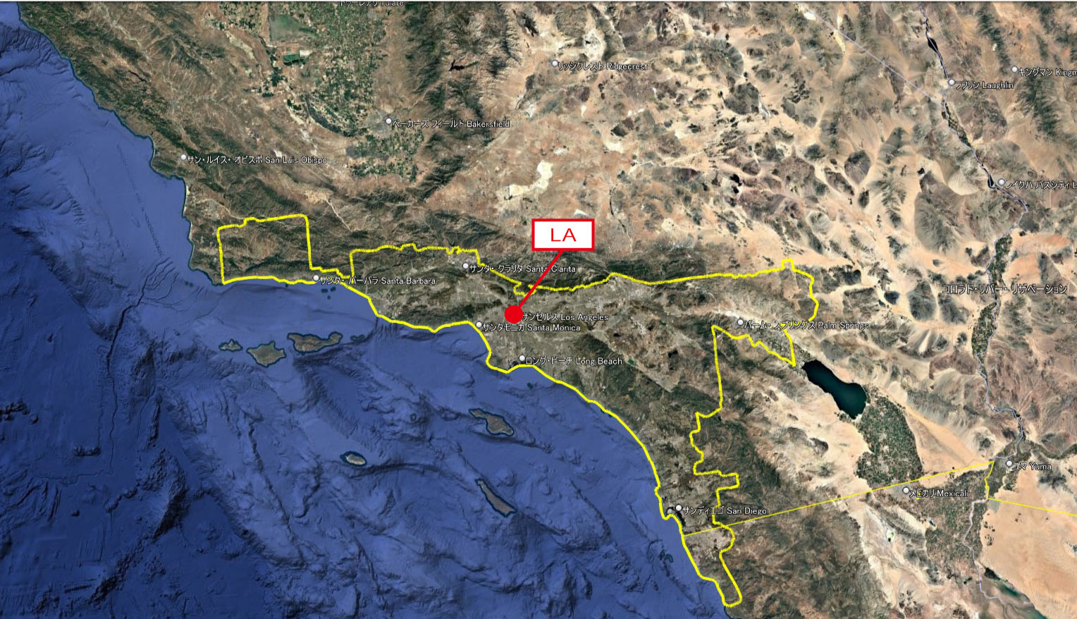 Google Earth 3D coverage around Los Angels