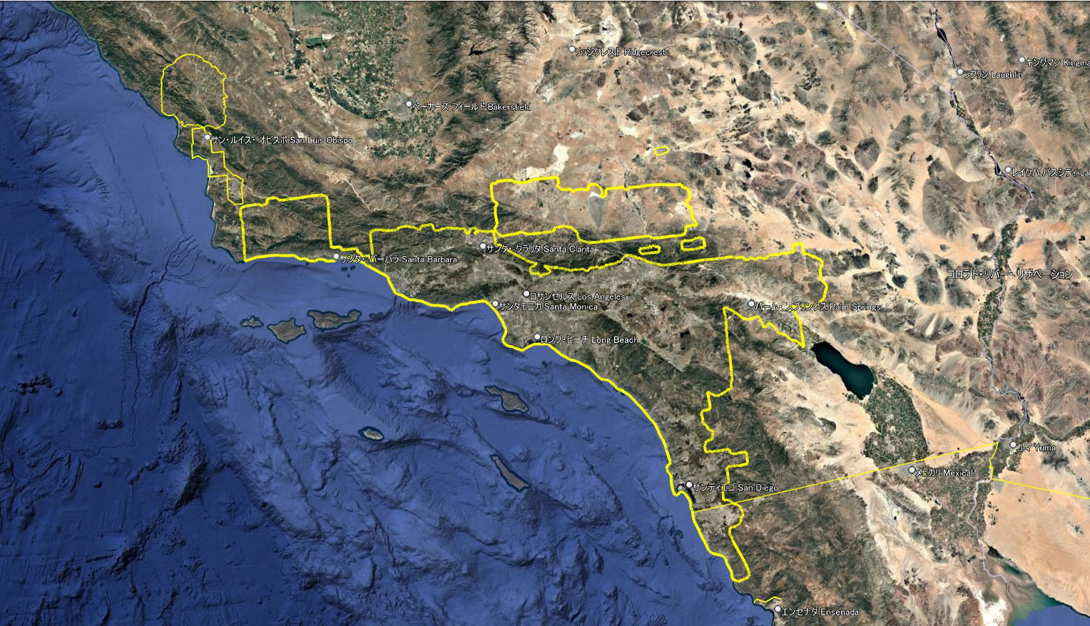 Google Earth 3D coverage around LA-2
