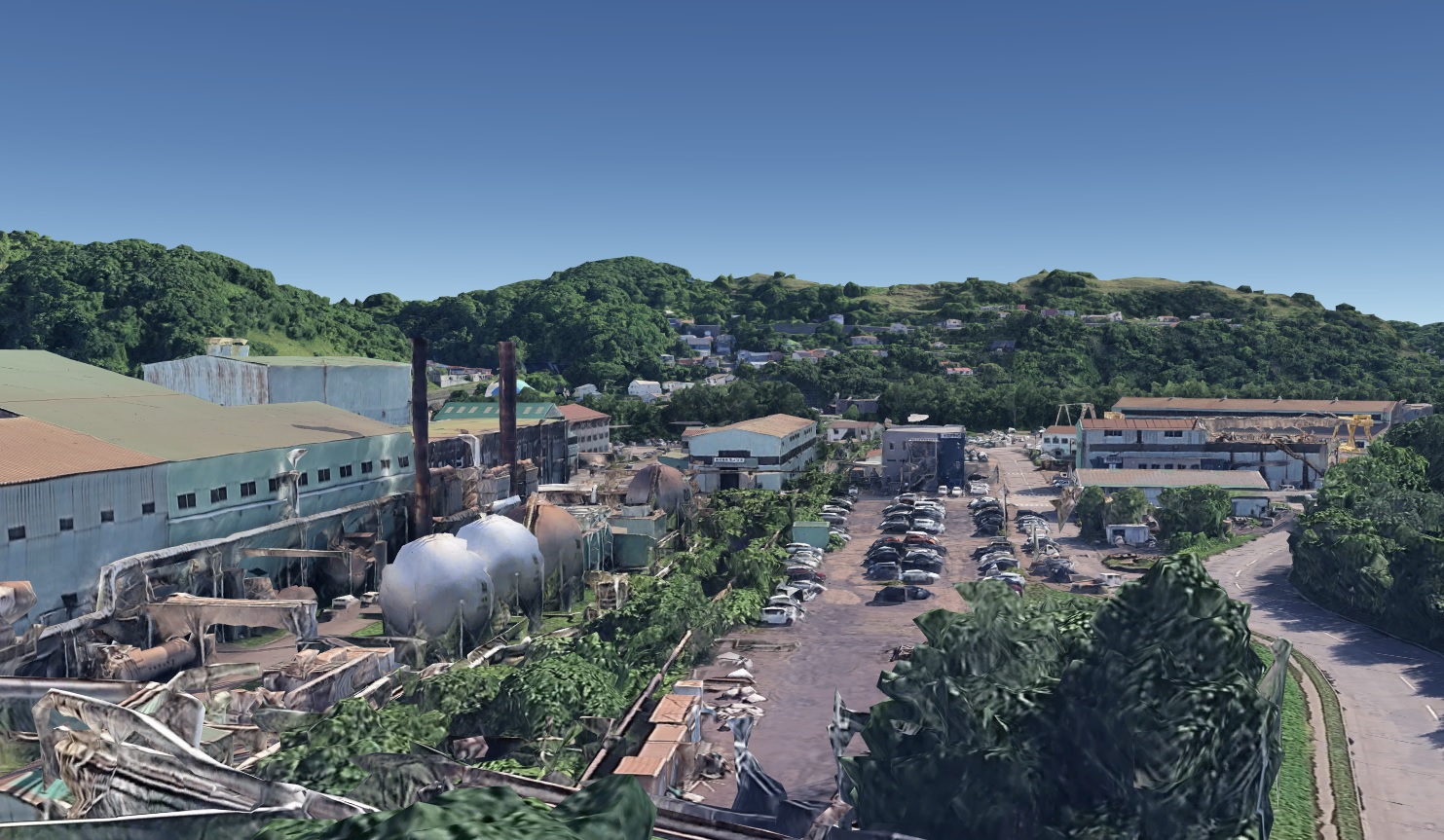 Google Earth 3D 室蘭市 初代 室蘭駅 考察