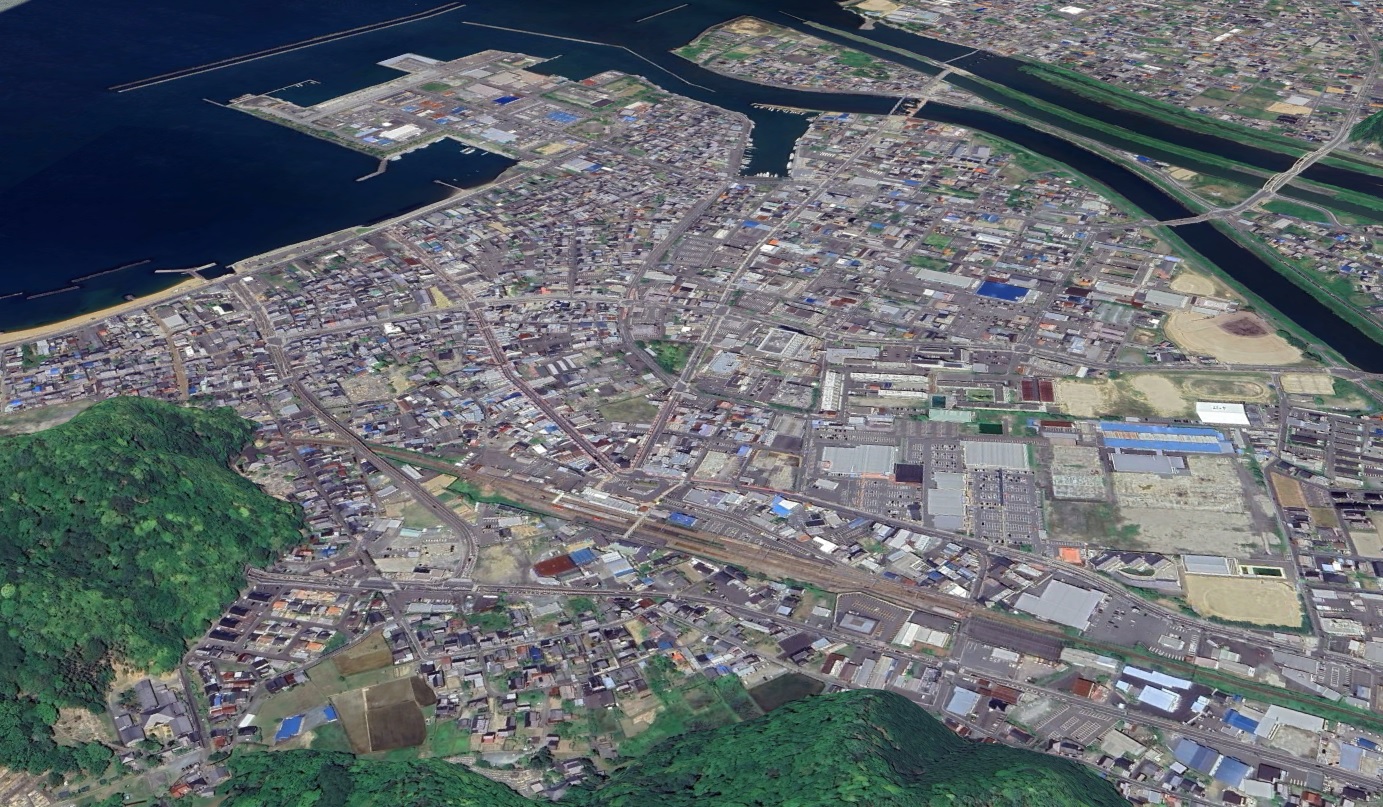 Google Earth 福井県小浜市 2D表示