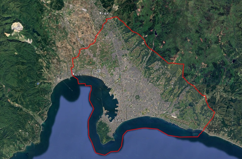 【Google Earth 3D表示エリア拡大】北海道 函館市:拡大後