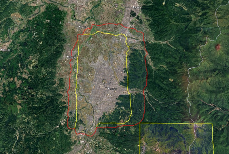 【Google Earth 3D表示エリア拡大】山形県山形市:拡大前後