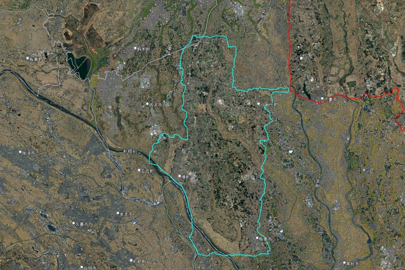 【Google Earth 2D飛び地表示エリア】関東 拡大後