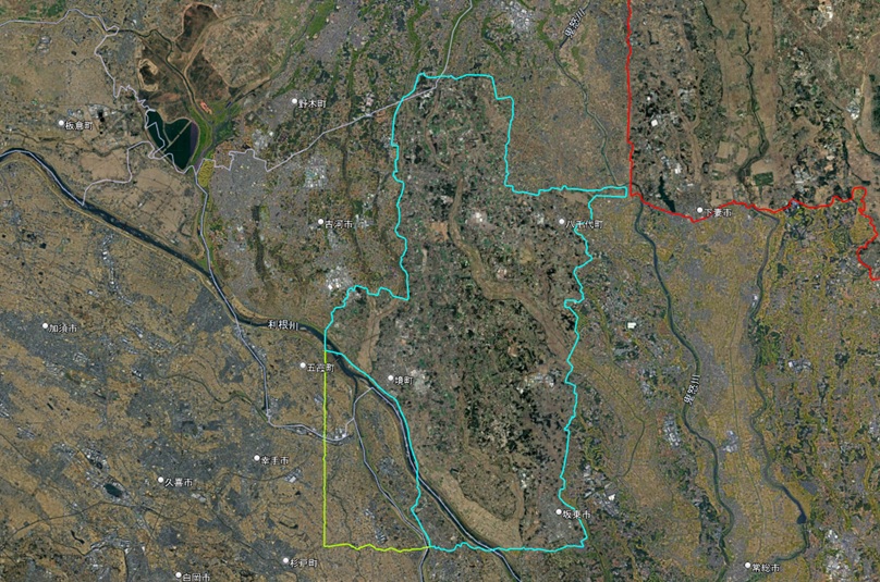 【Google Earth 2D飛び地表示エリア】関東 拡大前後