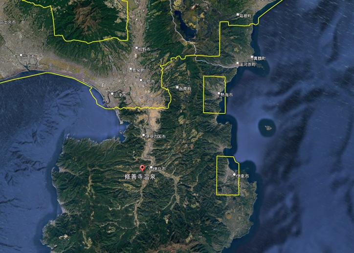 【Google Earth 3D表示エリア】伊豆地方拡大前