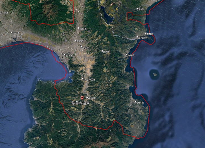 【Google Earth 3D表示エリア】伊豆地方拡大後
