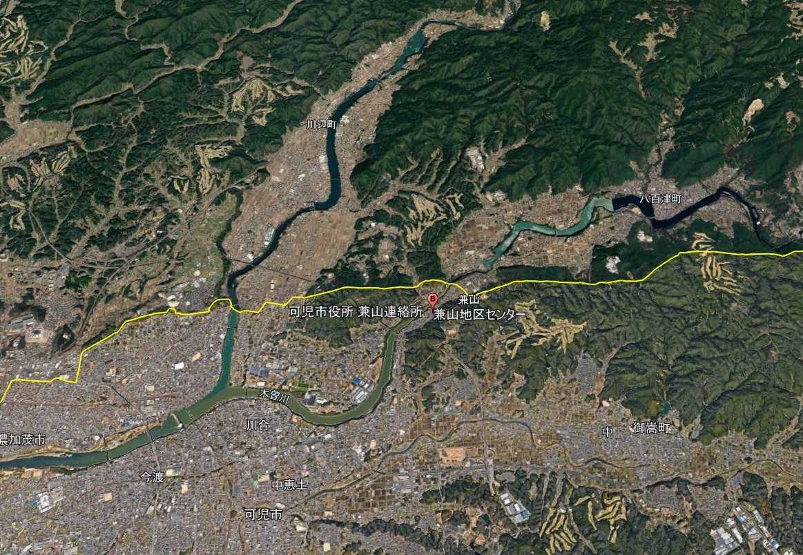 Google Earth 岐阜県 兼山町(現 可児市)3D表示エリア