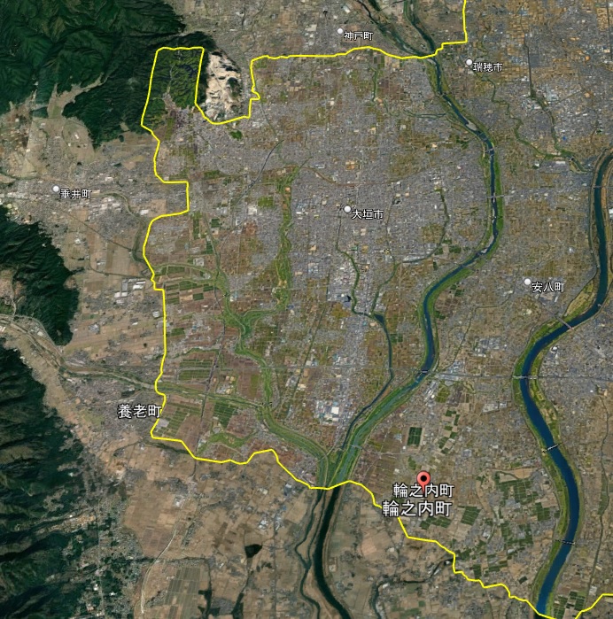 Google Earth 岐阜県3D表示エリア 輪之内町