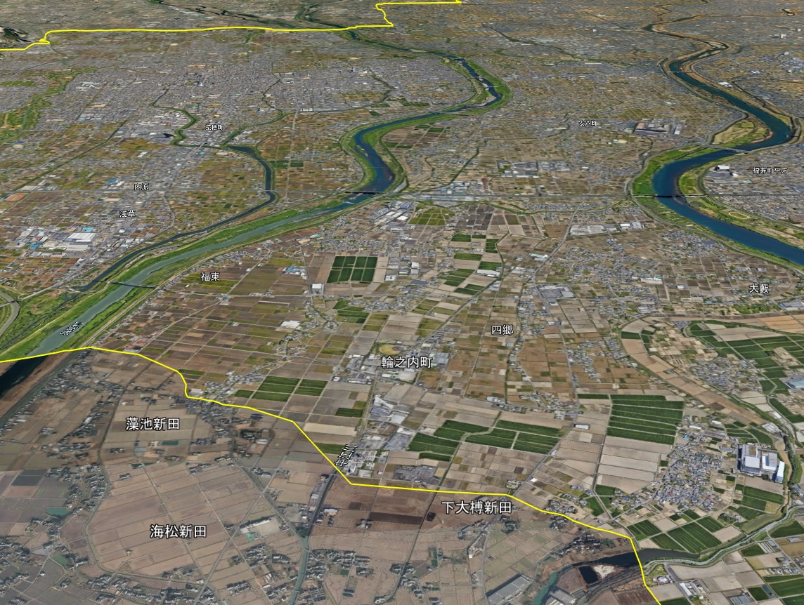 Google Earth 岐阜県3D表示エリア 比較 2023年4月と2026年6月