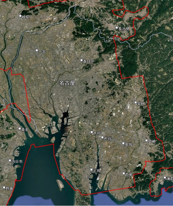 Google Earth 3Dエリア-名古屋都市圏-愛知県