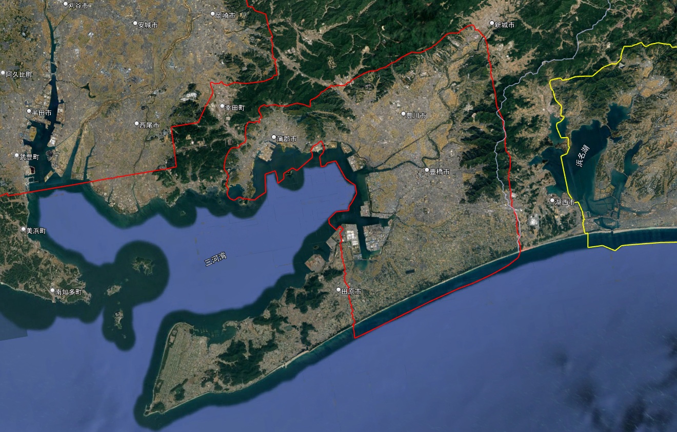 Google Earth 3Dエリア-豊橋市周辺-愛知県