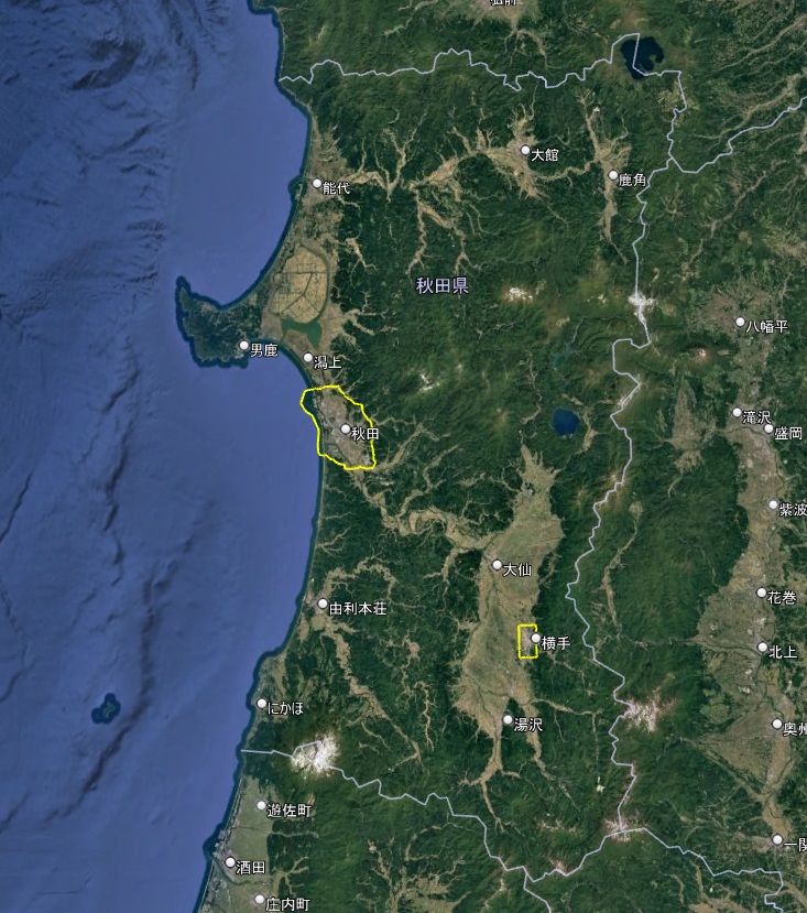 Google Earth 3D表示エリア 田県 2026年10月4日現在