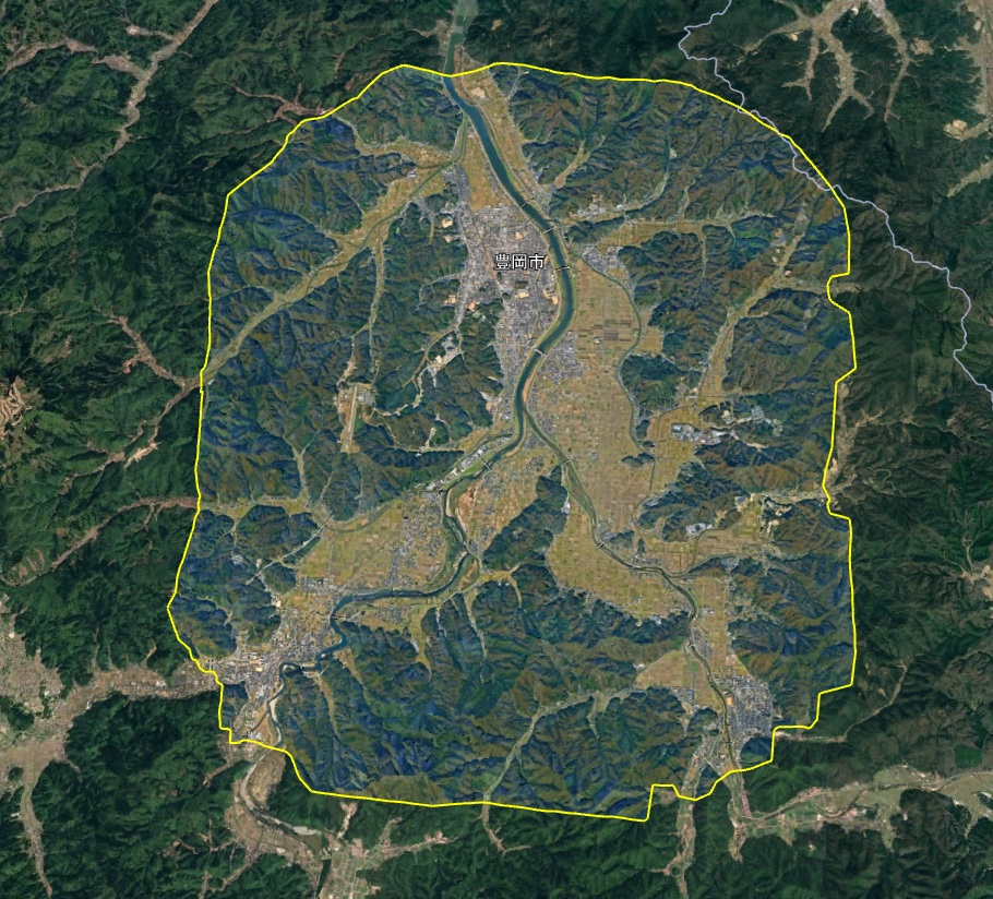 Google Earth 3Dh表示エリア 兵庫県 豊岡 出石