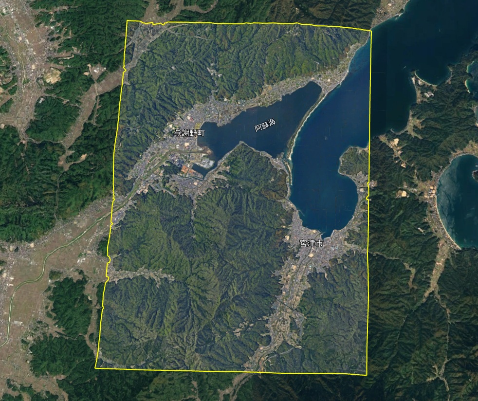 Google Earth 3Dh表示エリア 京都府 宮津 天橋立
